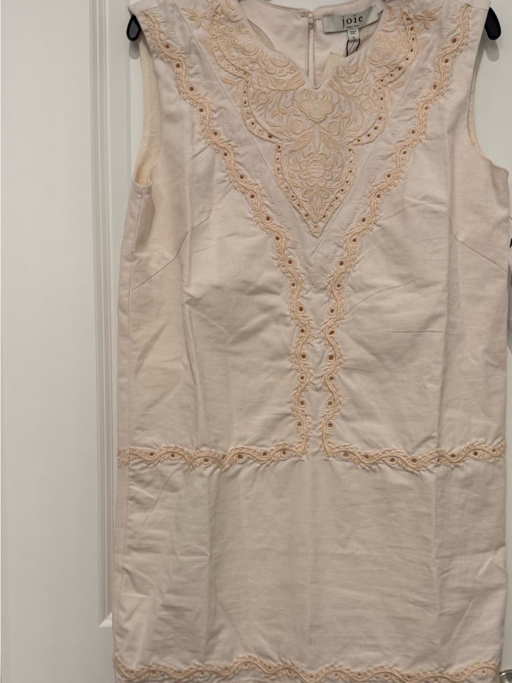 Joie Cream Embroidered Floral Blouse